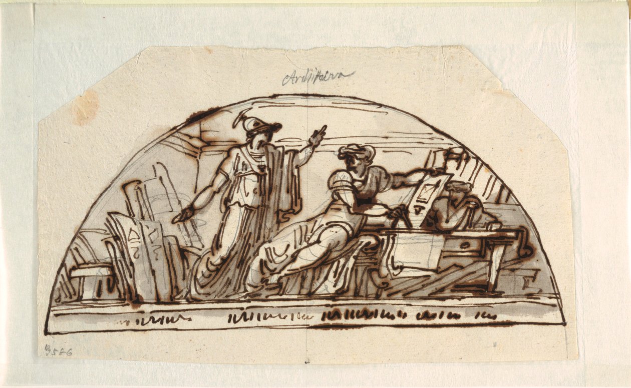 Lunette mit Allegorie der Architektur von Felice Giani