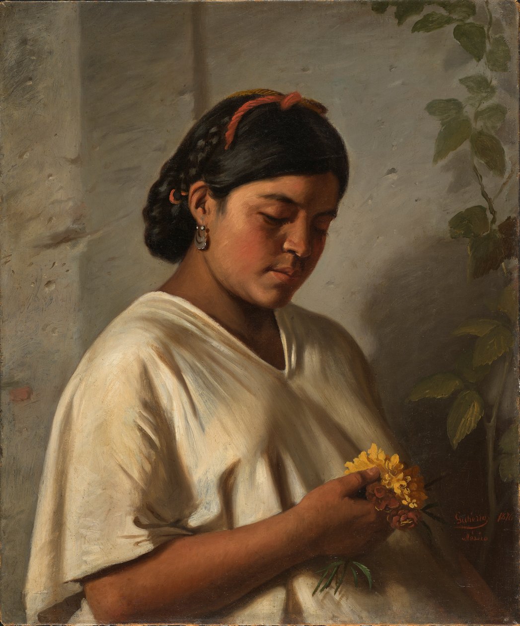 Indische Frau mit Ringelblume, 1876 von Felipe Santiago Gutierrez