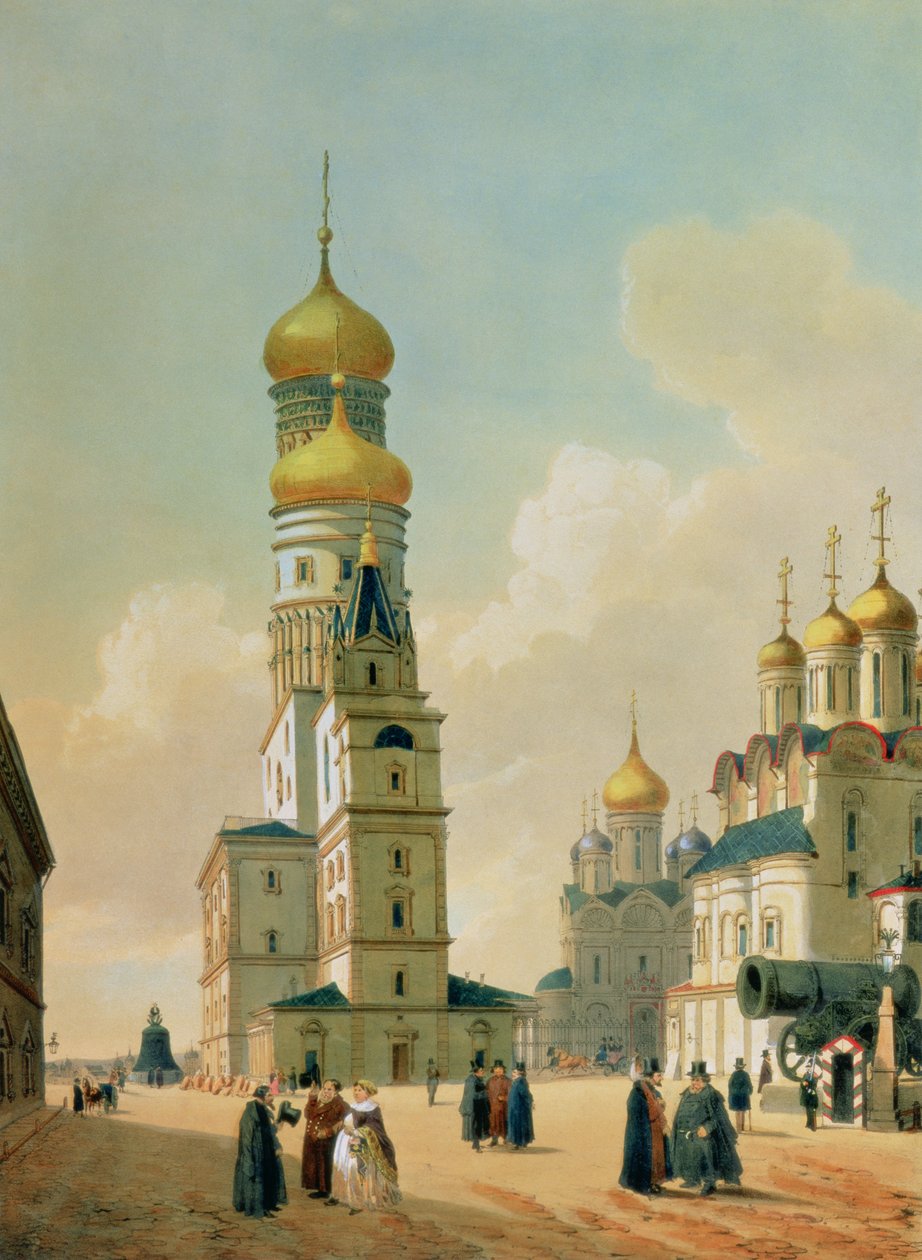 Der Glockenturm Iwan der Große im Moskauer Kreml, gedruckt von Lemercier, Paris, 1840er von Felix Benoist
