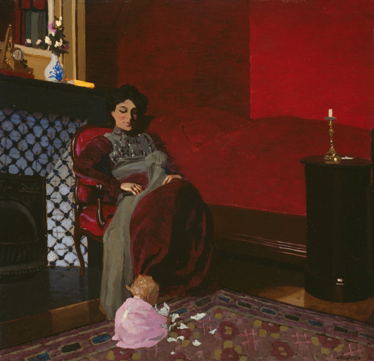 Das rote Zimmer, Etretat von Felix Edouard Vallotton