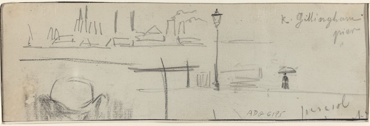 Gillingham Pier, London (verso) von Felix Hilaire Buhot