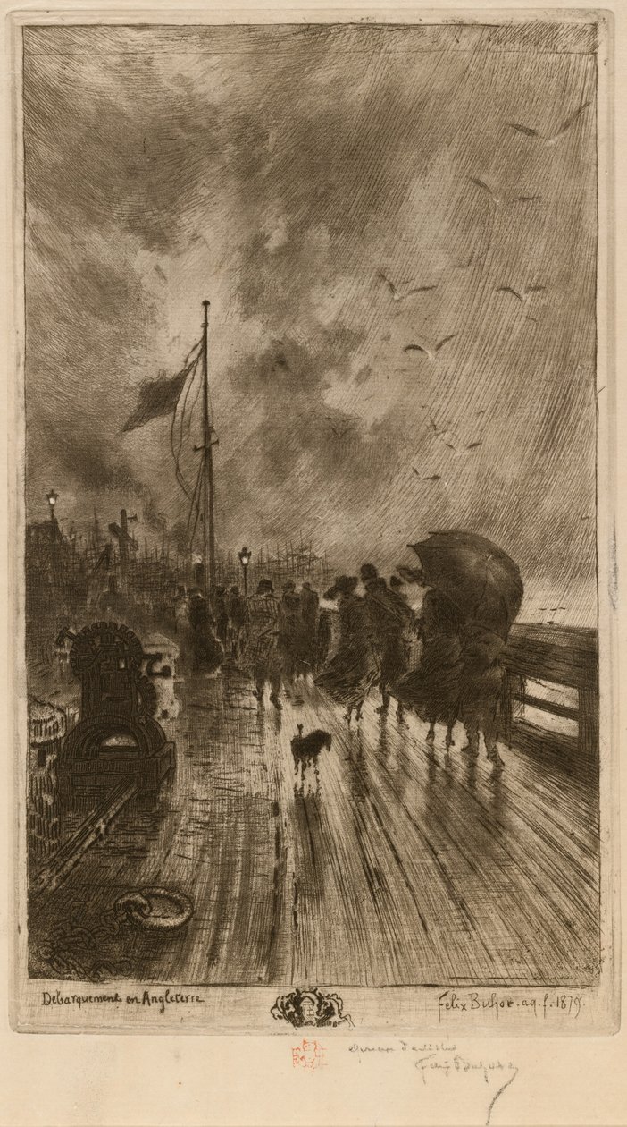 Eine Landung in England von Felix Hilaire Buhot