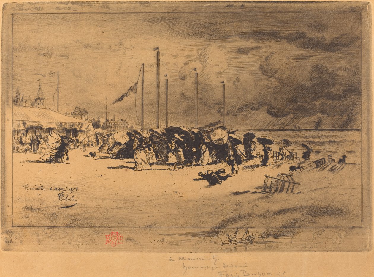 Ein Korn in Trouville (Sturm in Trouville) von Felix Hilaire Buhot