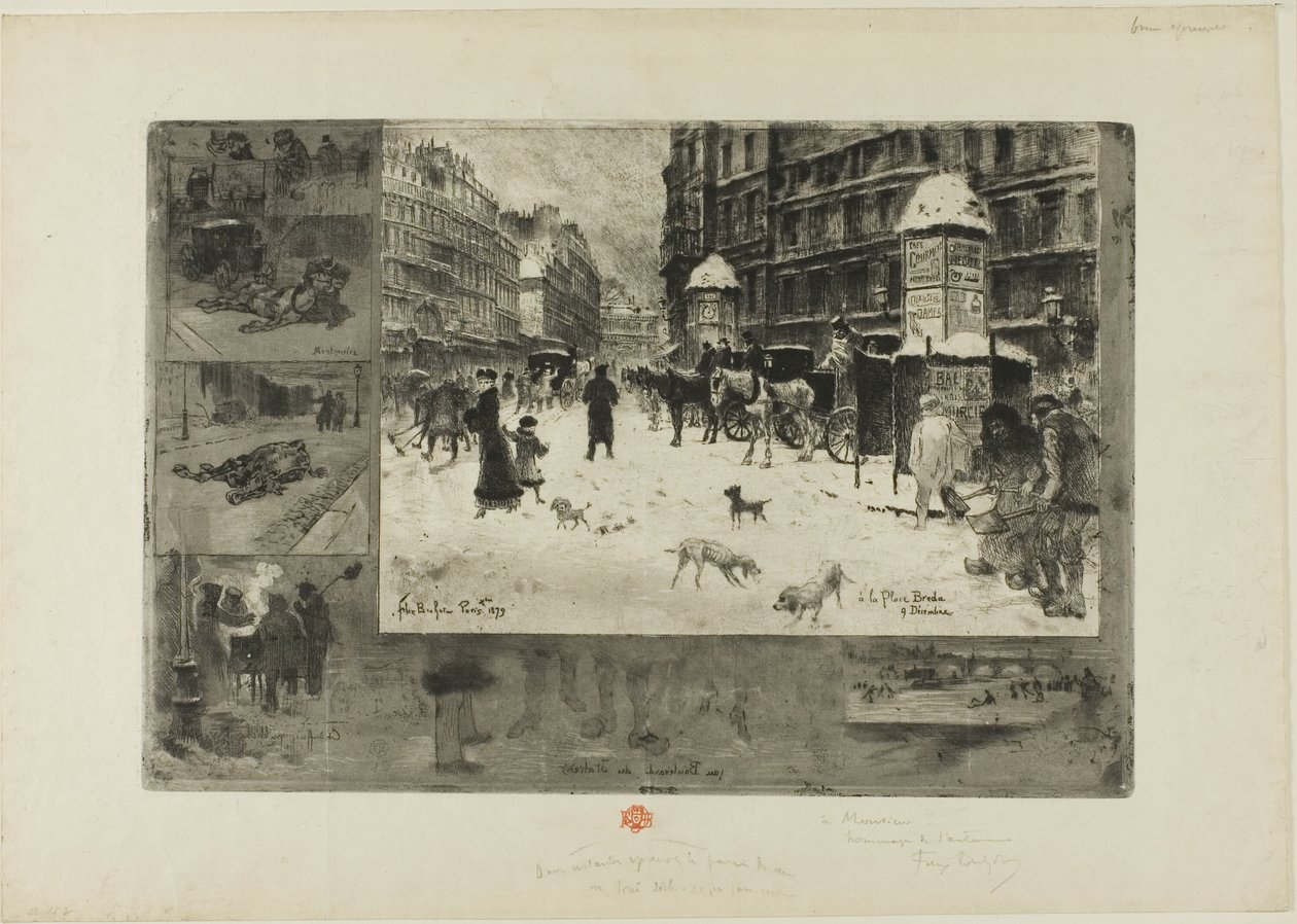 Winter in Paris von Felix Hilaire Buhot