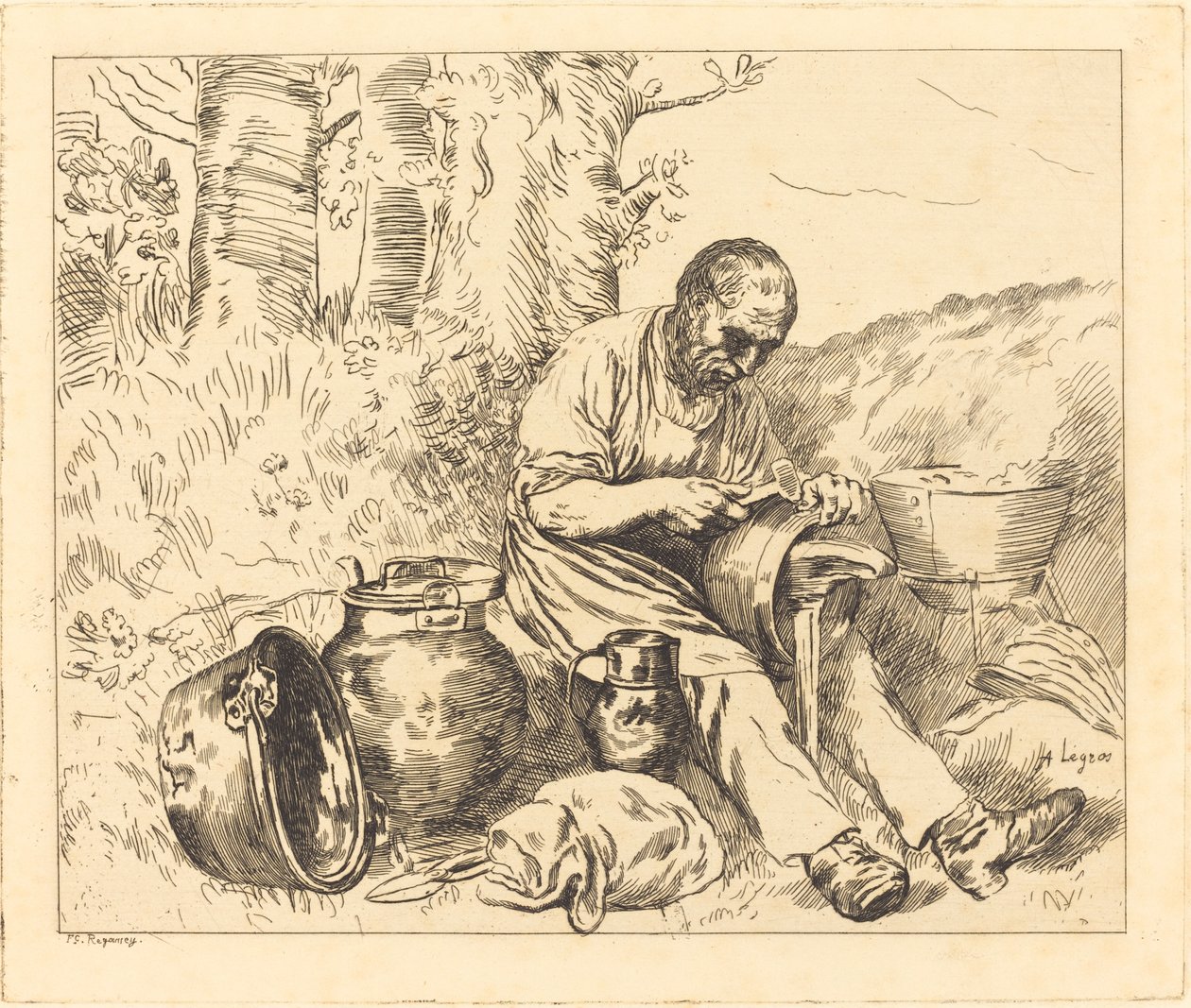 Der Kesselflicker von Felix Régamey after Alphonse Legros