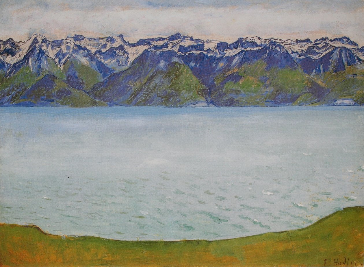 Genfersee mit Savoyerbergen von Ferdinand Hodler