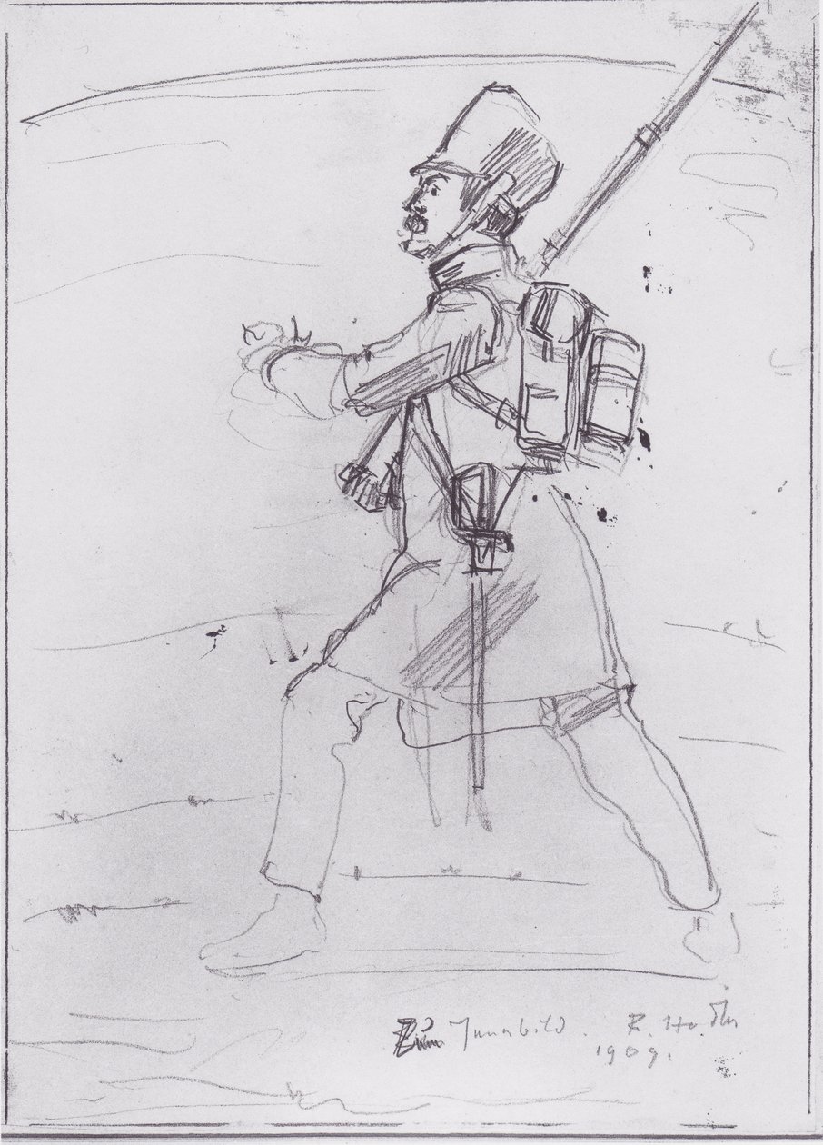 Marschierender Füsilier nach links von Ferdinand Hodler