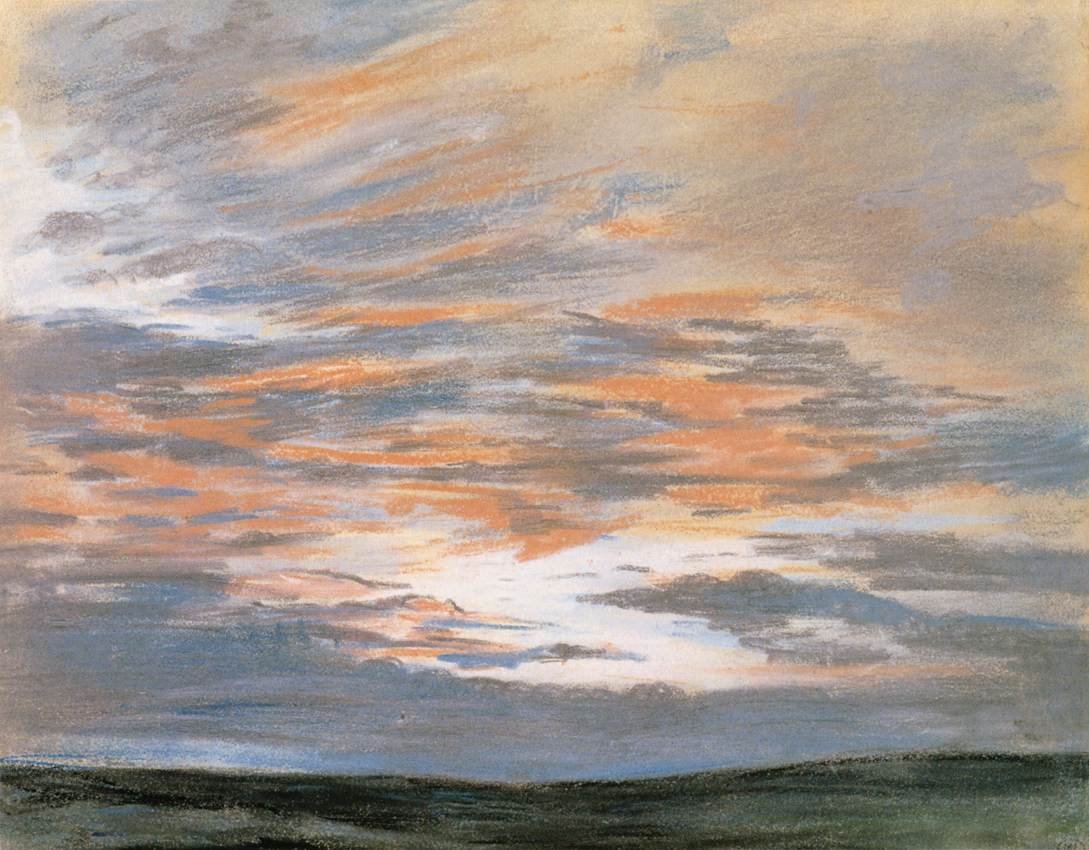 Studie des Himmels bei Sonnenuntergang von Ferdinand Victor Eugene Delacroix
