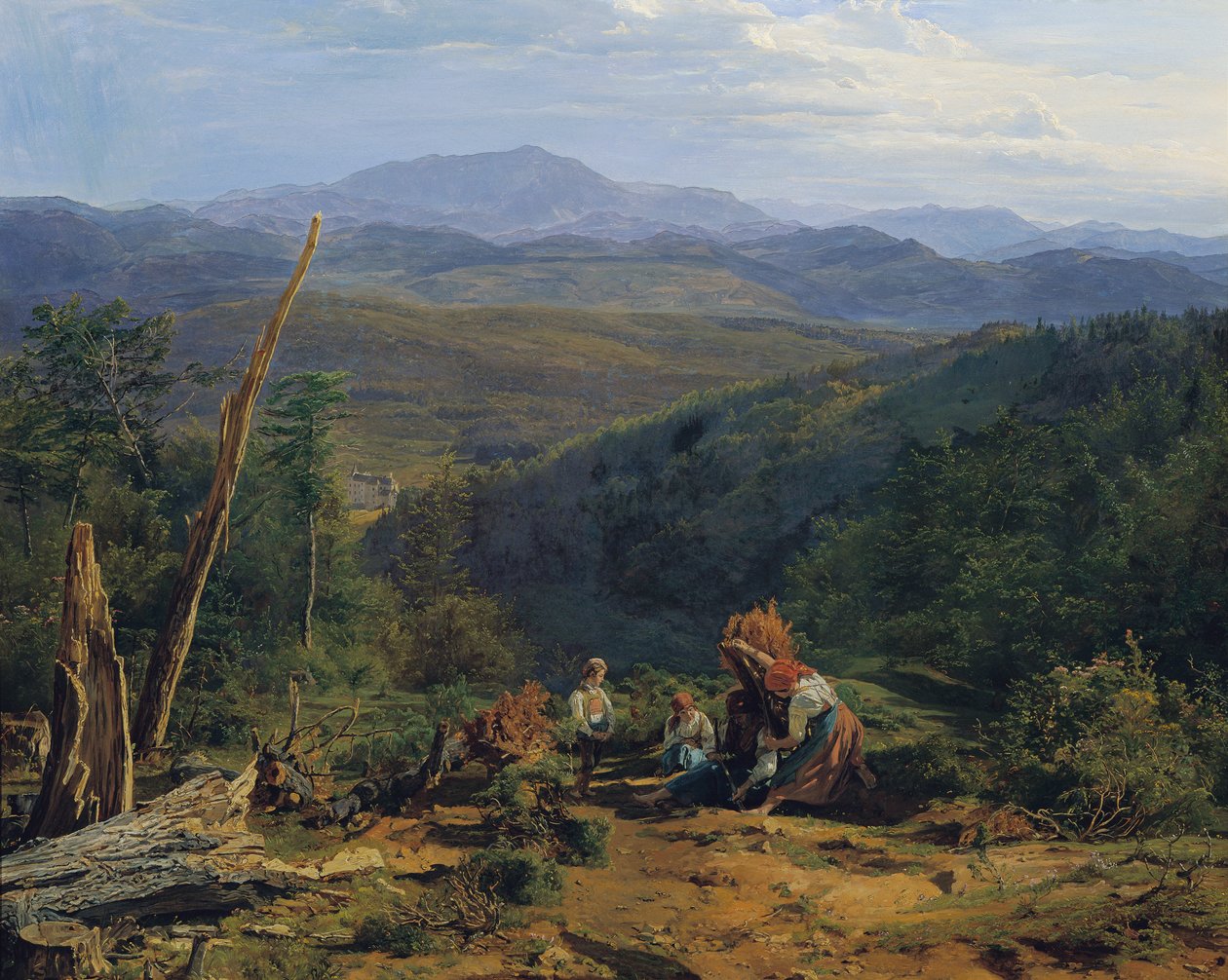 Wienerwaldlandschaft mit Burg Wildegg von Ferdinand Georg Waldmuller