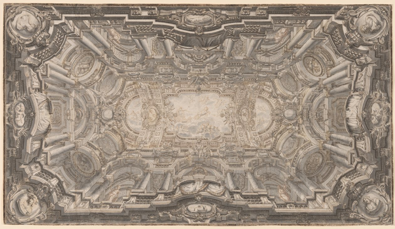 Eine große illusionistische Decke von Ferdinando Galli Bibiena
