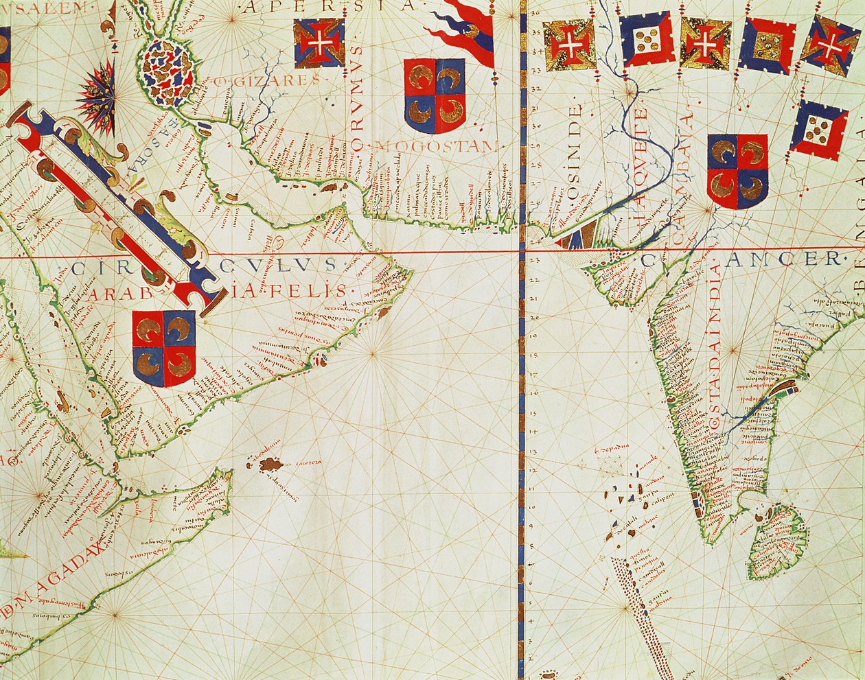 Fol.16 Karte von Persien, Arabien und Indien, aus einem Atlas, 1571 von Fernao Vaz Dourado
