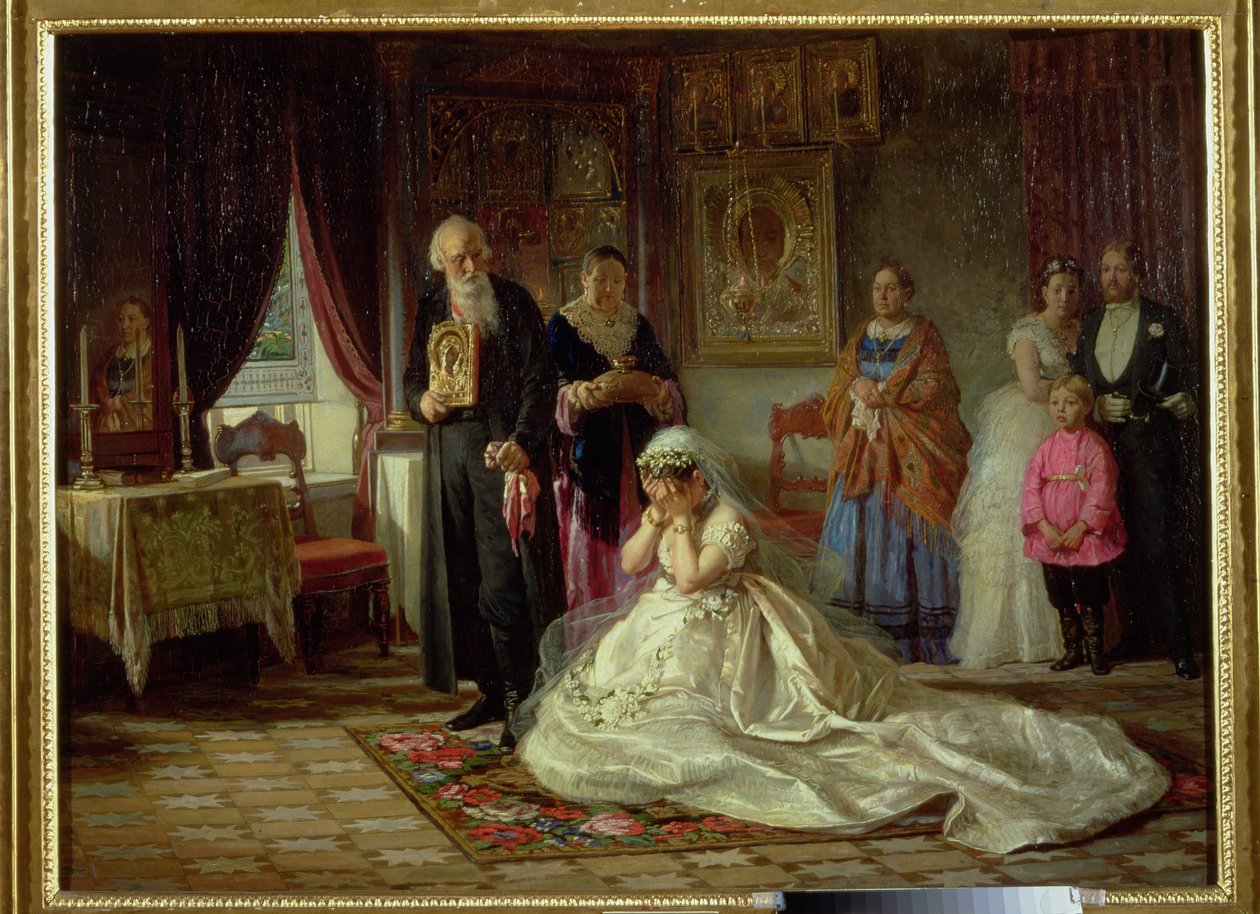 Vor der Hochzeit, 1874 von Firs Sergeevich Zhuravlev