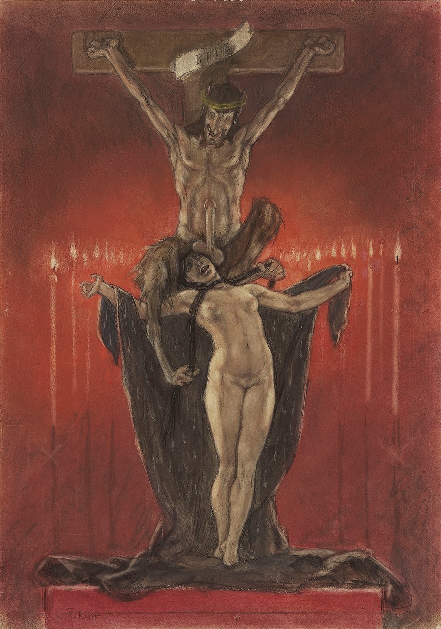 Die Kavallerie der Satanisten von Félicien Rops