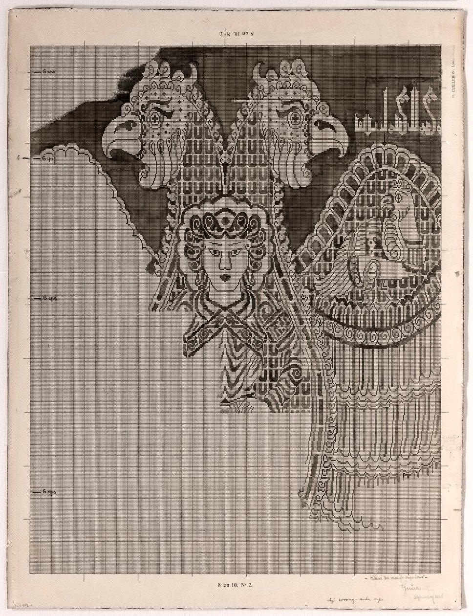 Schematische Zeichnung von Buyid-Seide (1962.264) von Félix Guichert