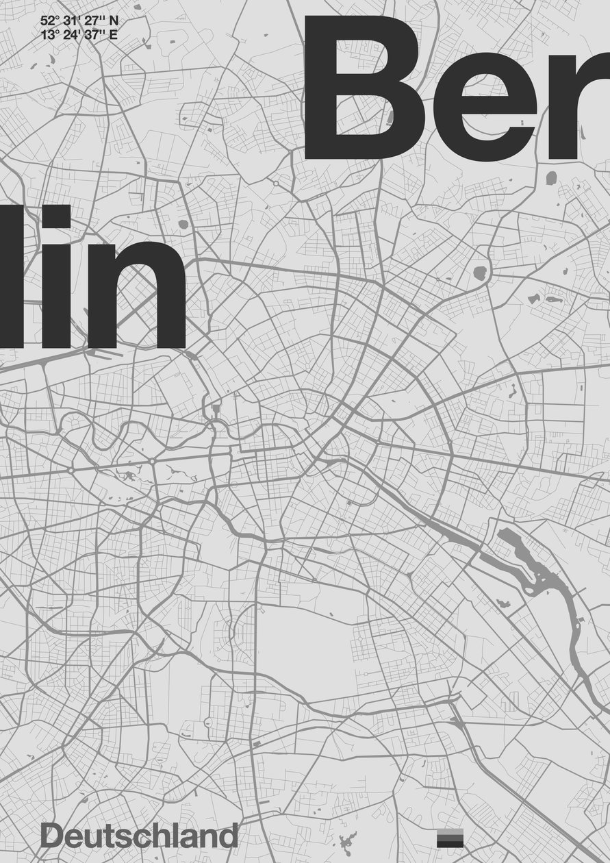 Minimalistische Karte von Berlin von Florent Bodart