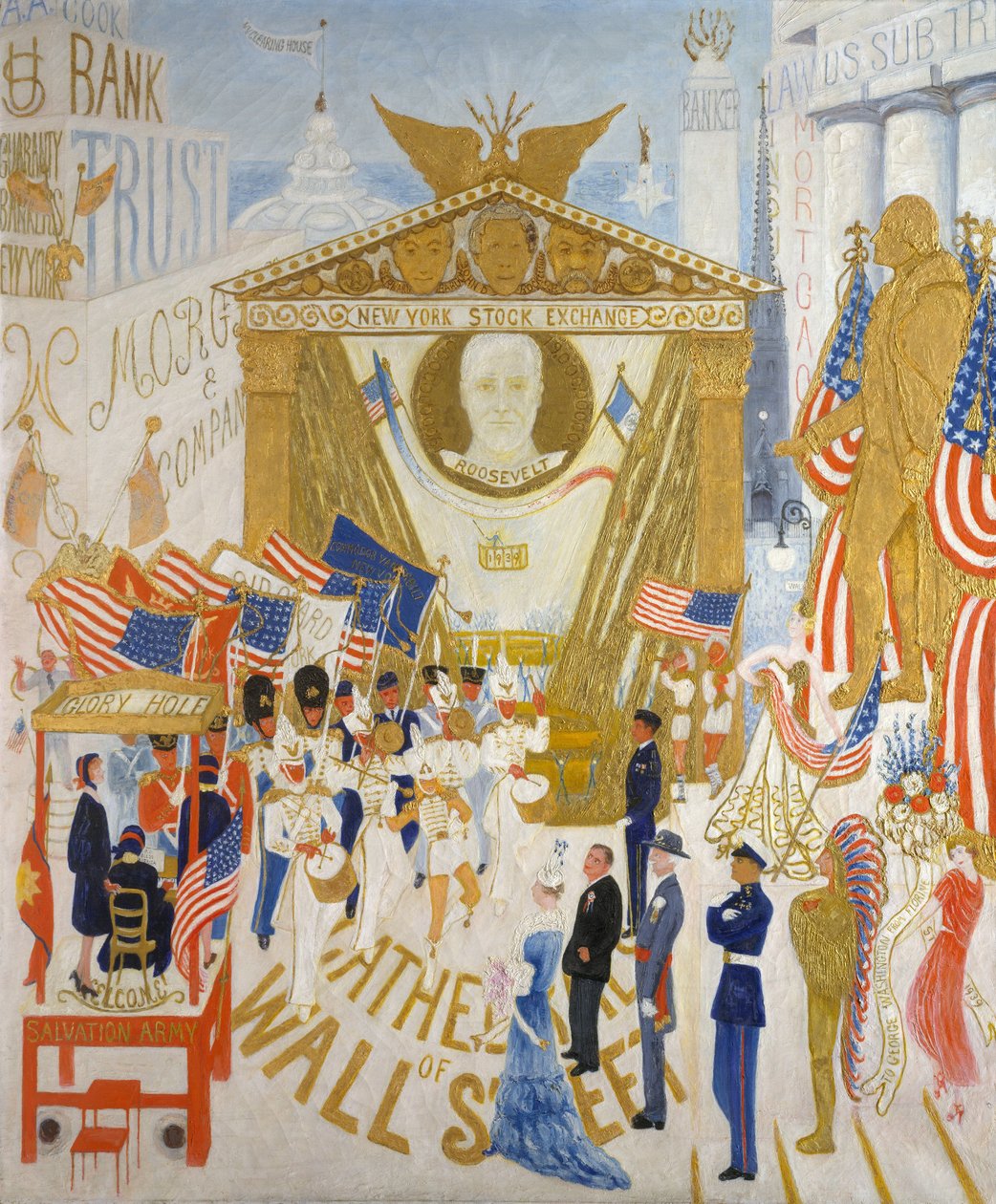 Die Kathedralen der Wall Street, 1939 von Florine Stettheimer