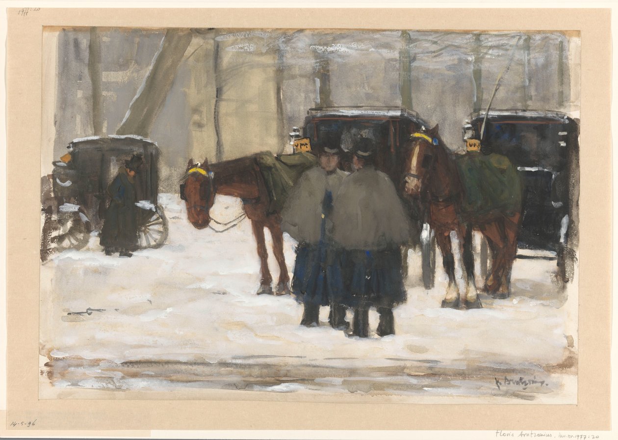 Kutschen und Kutscher im Schnee von Floris Arntzenius