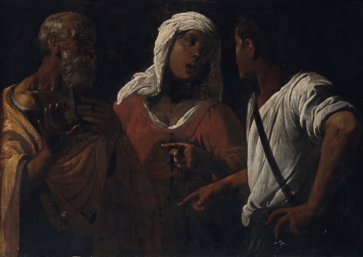 Die Verleugnung des Heiligen Petrus von Follower of Hendrick ter Brugghen