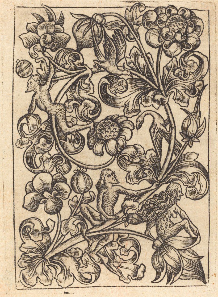 Ornament mit wilden Leuten von Follower of Master E.S.