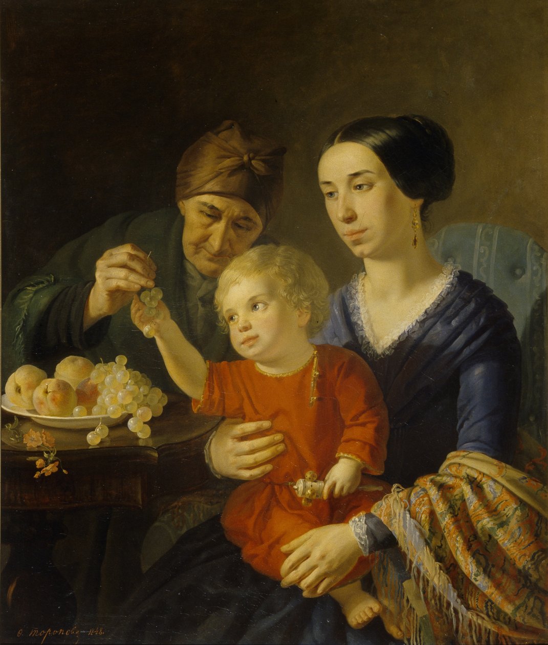Familienporträt, 1848 von Foma Gavrilovich Toropov