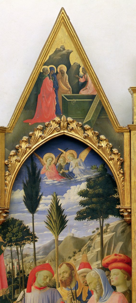 Santa Trinita Altarbild, Rahmen und Giebel von Lorenzo Monaco (Detail) von Fra Angelico