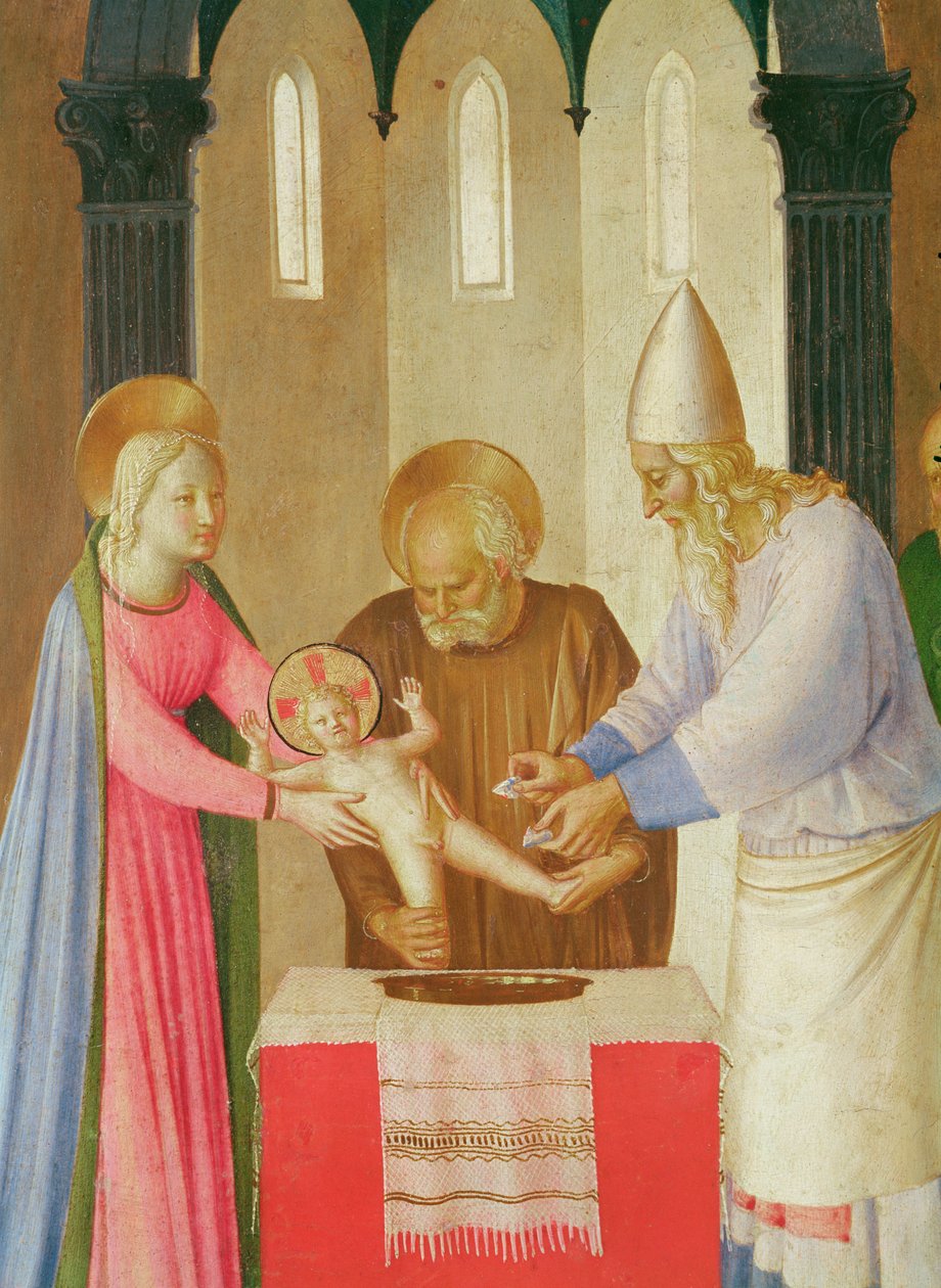 Szenen aus dem Leben Christi, 1. Tafel, die Beschneidung (Detail), ca. 1451-53 von Fra Angelico