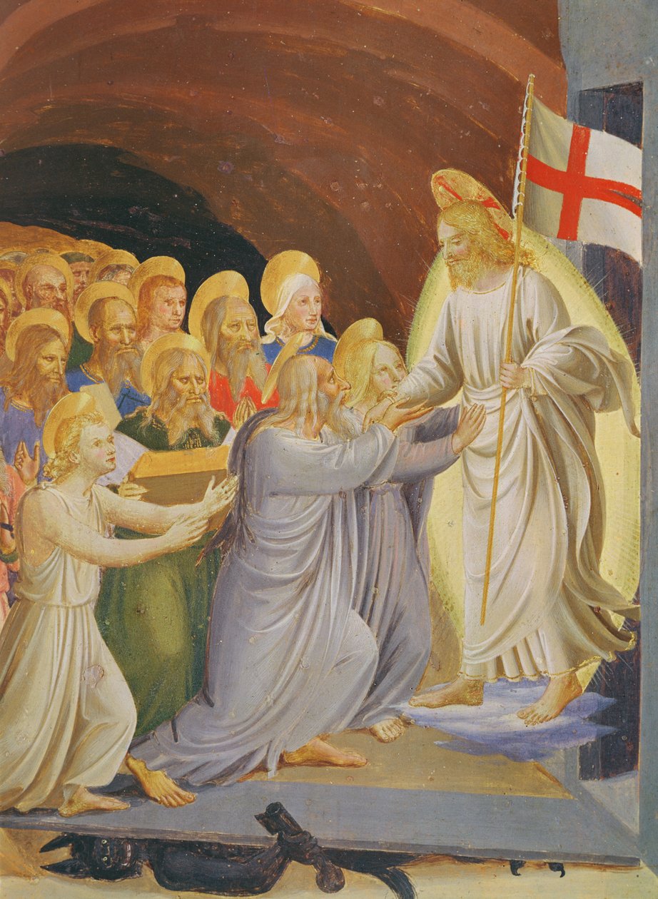 Szenen aus dem Leben Christi (Detail der Gruppe vor Christus) von Fra Angelico