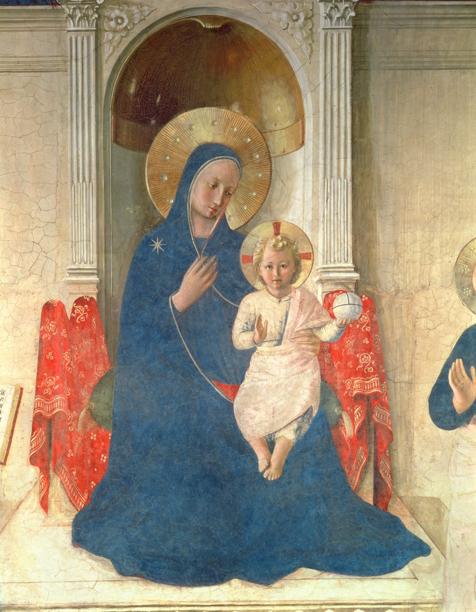 Die Jungfrau und das Kind auf dem Thron (Detail) von Fra Angelico