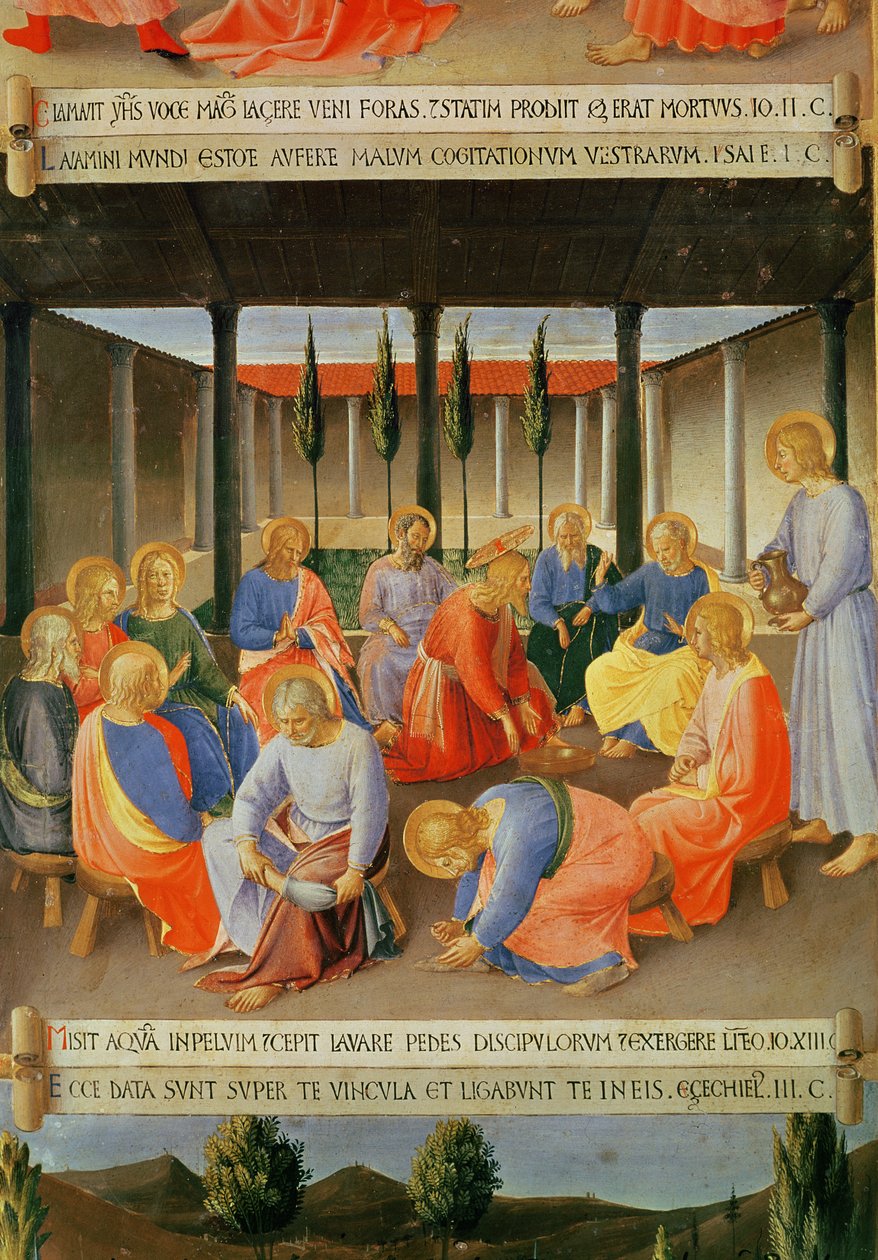 Die Fußwaschung (Detail) von Fra Angelico