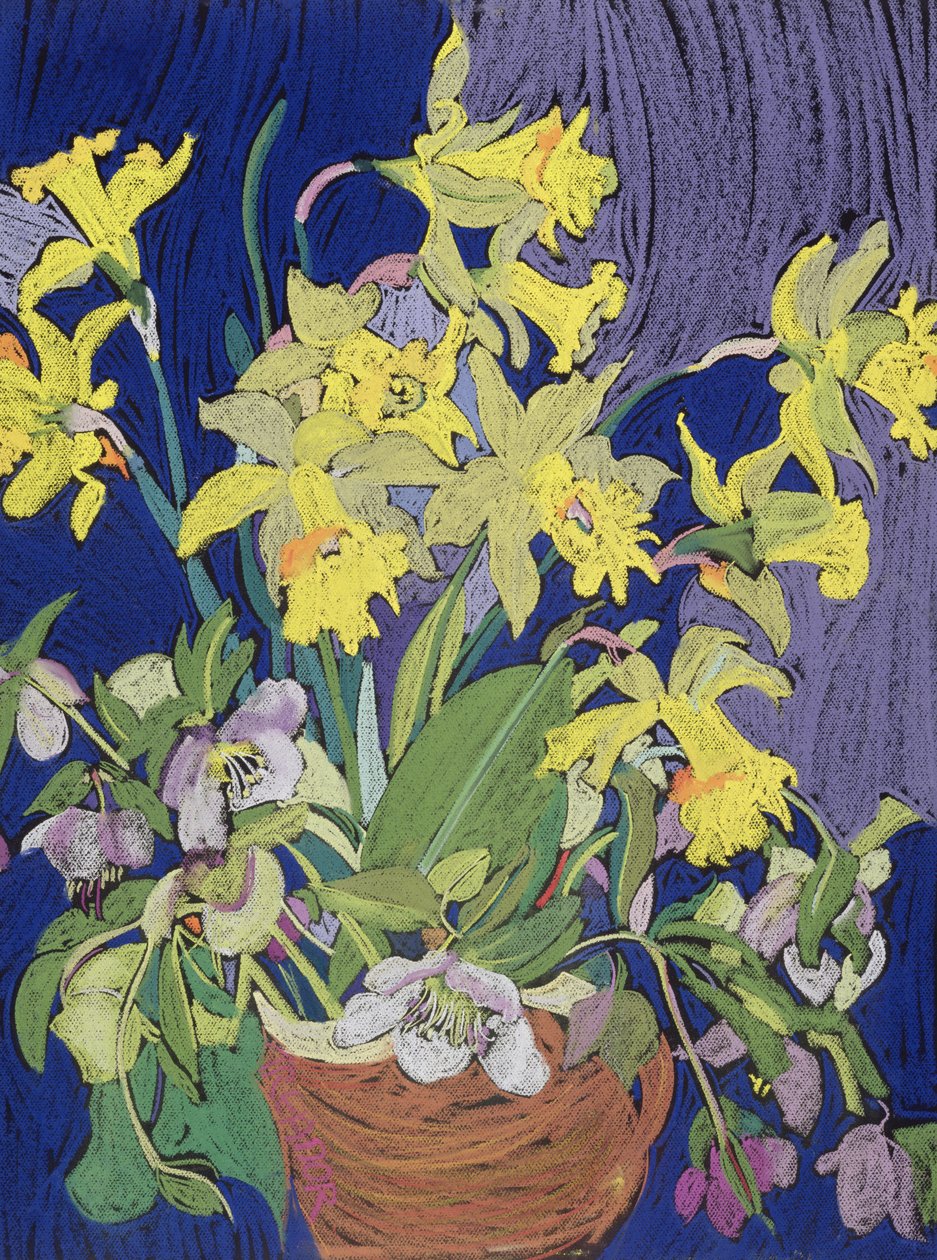 Narzissen mit Krug von Frances Treanor