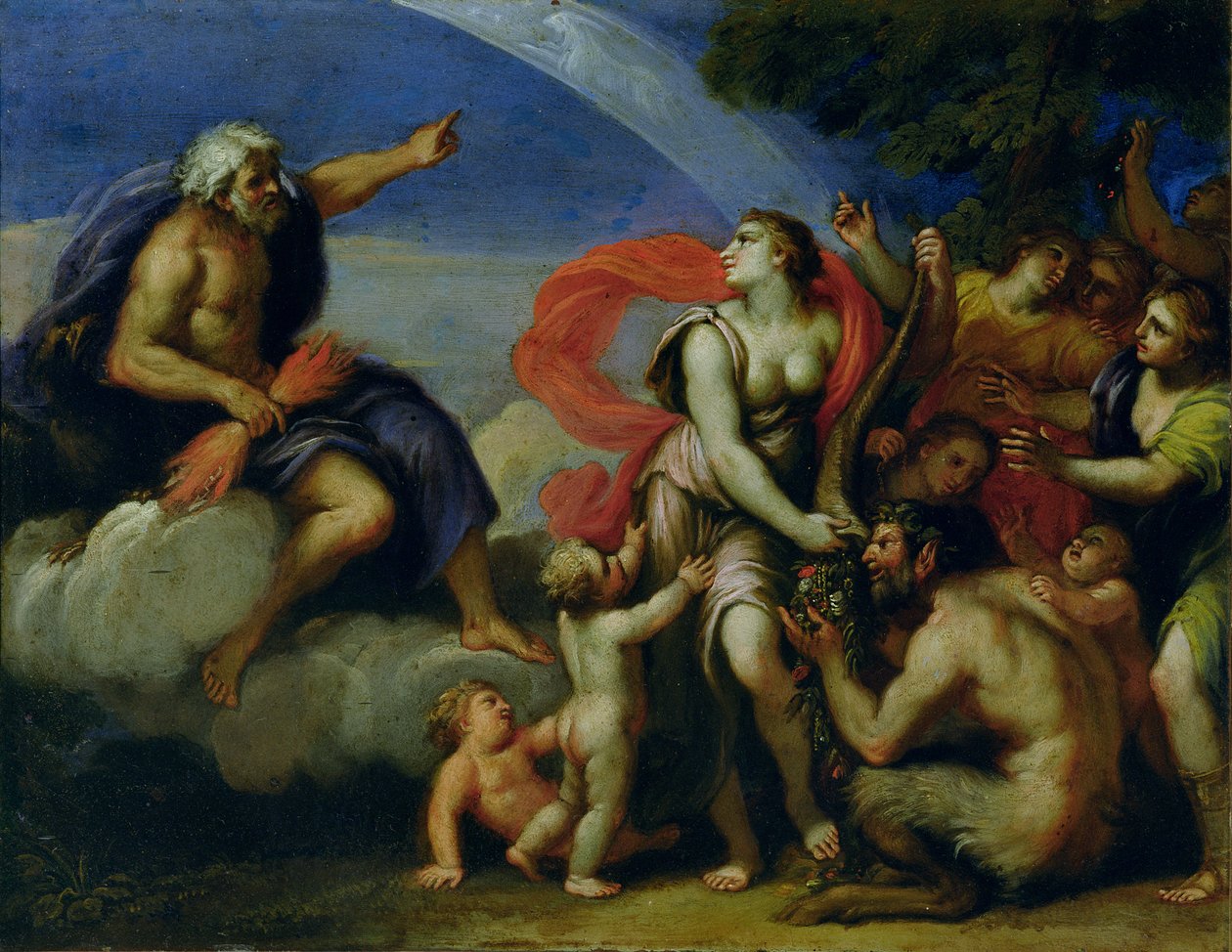 Jupiter und Pandora von Francesco Albani