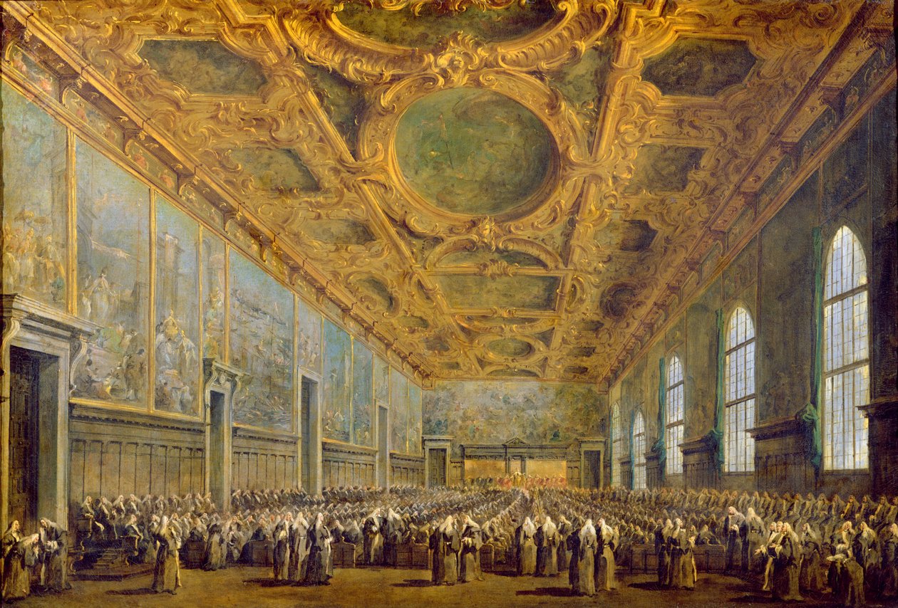 Der Doge von Venedig dankt dem Rat, nach 1775 von Francesco Guardi