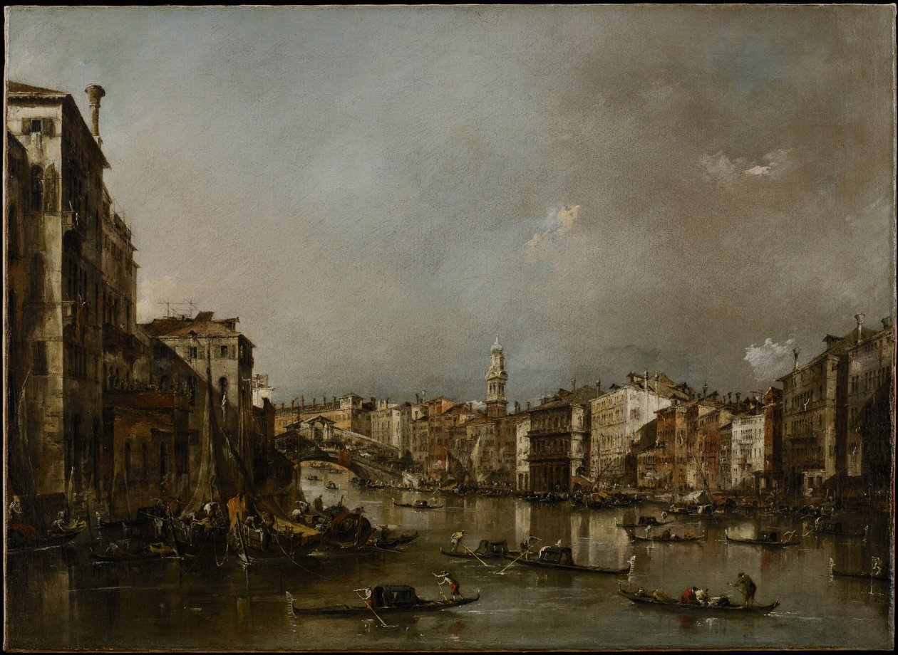 Blick auf den Canal Grande in Richtung Rialto, ca. 1785 von Francesco Guardi