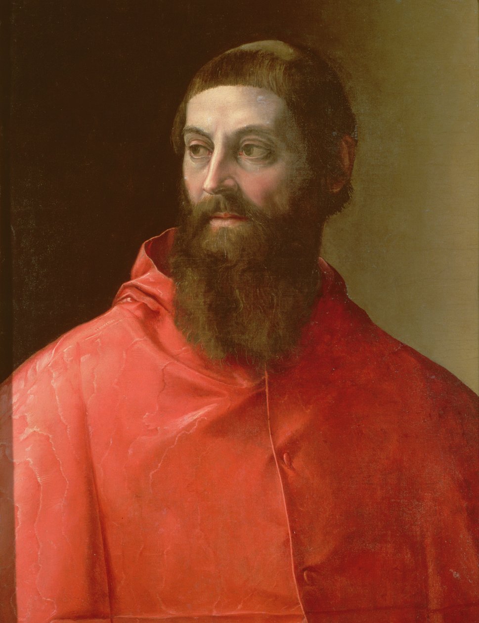 Kardinal Rudolfo Pio, Bischof von Faenza, 1528 von Francesco de Rossi Salviati Cecchino