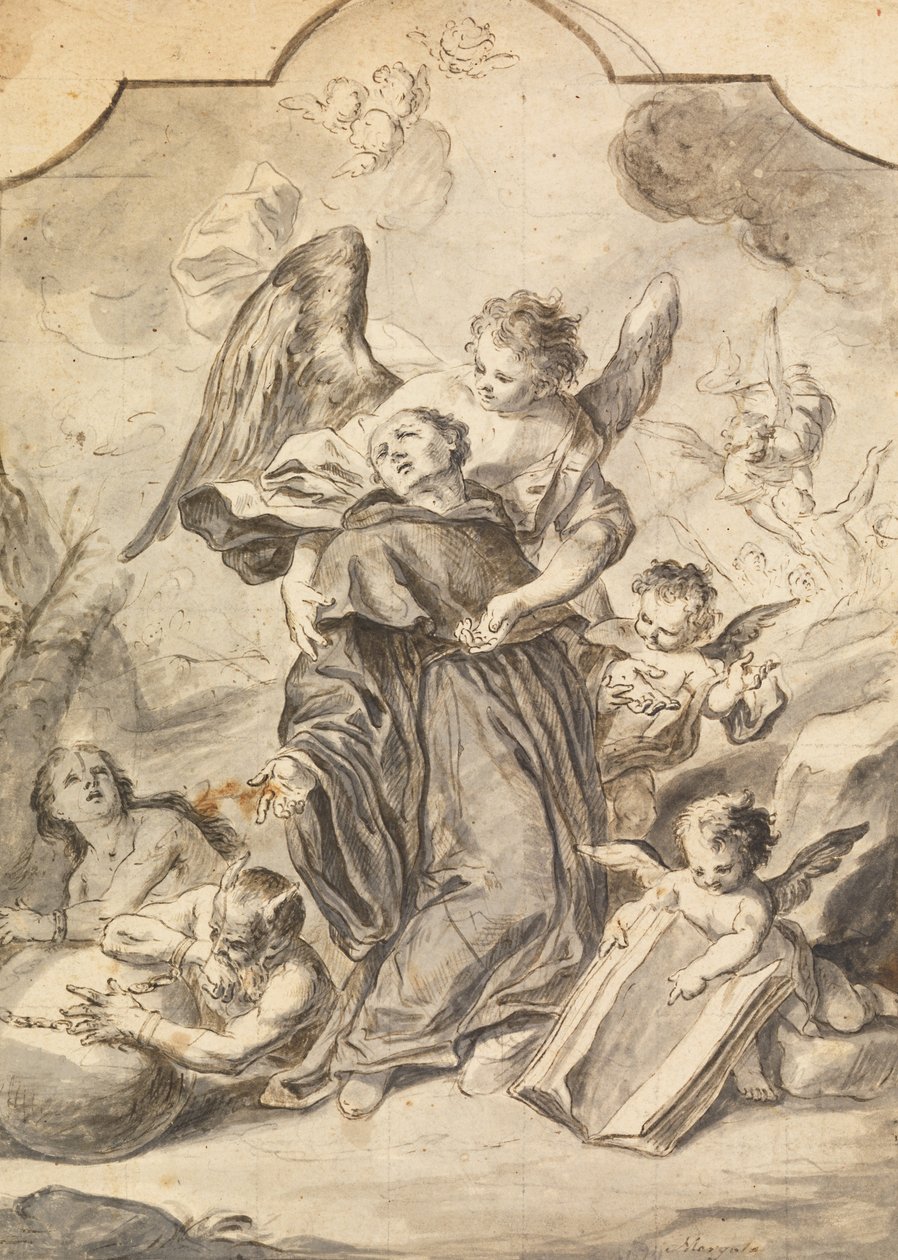 Vision eines heiligen Benediktinermönchs von Francesco Saverio Mergolo