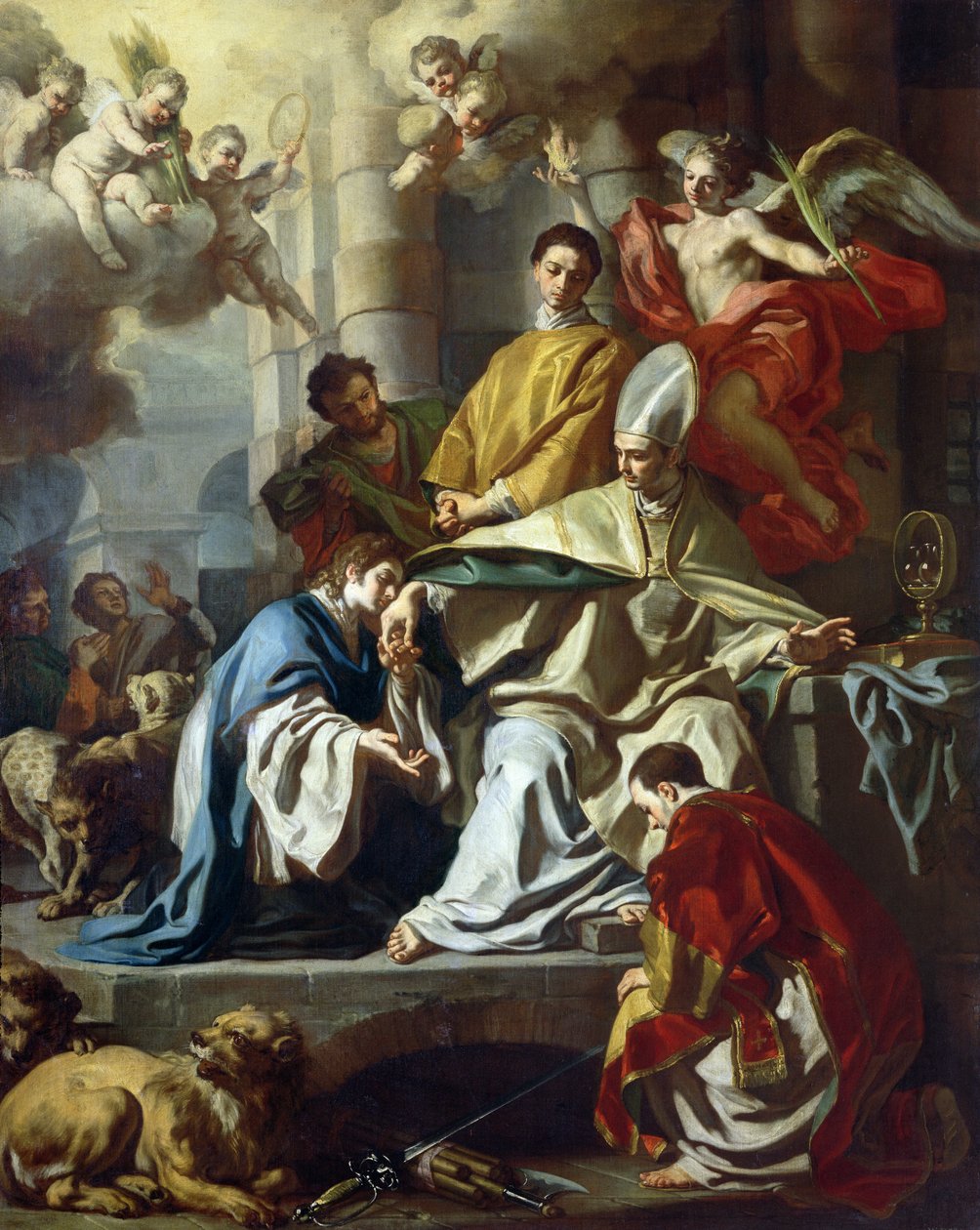 Der heilige Januarius im Gefängnis besucht von Proculus und Sosius von Francesco Solimena