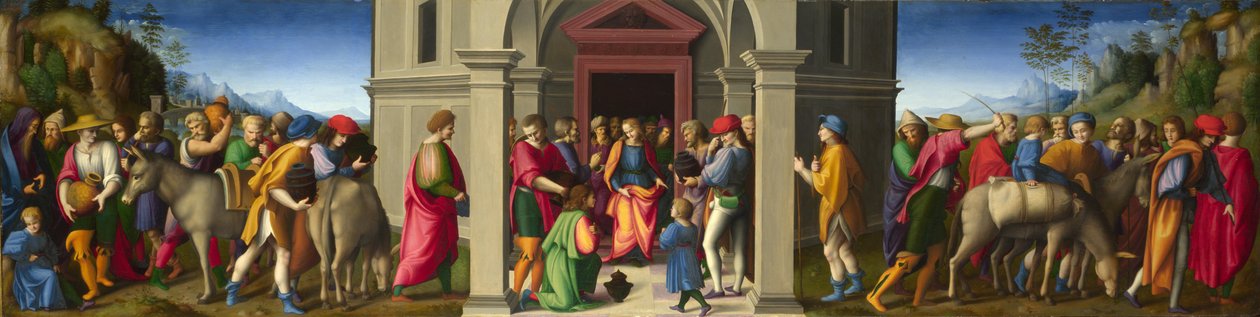 Joseph empfängt seine Brüder, ca. 1515 von Francesco Bacchiacca