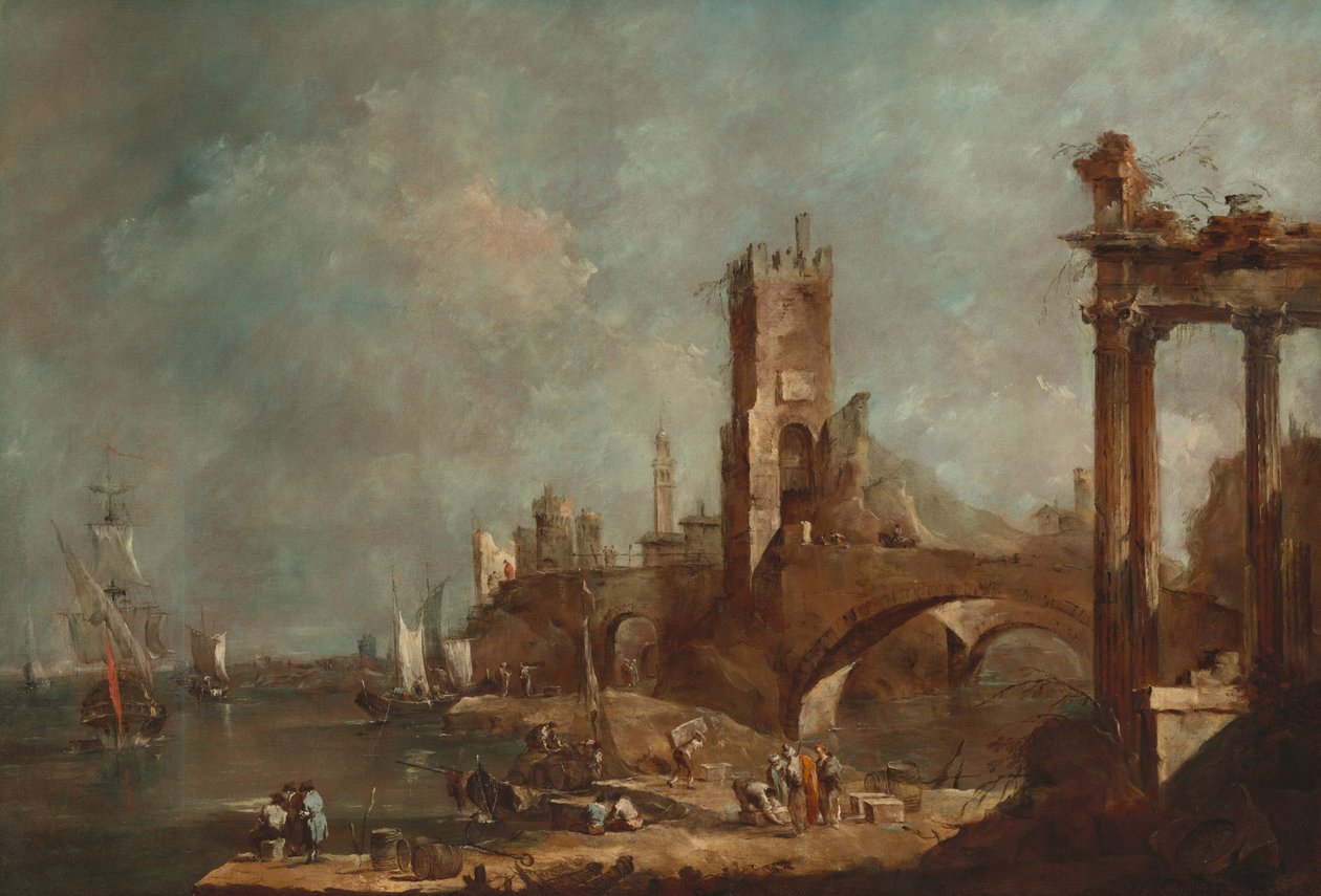 Capriccio eines Hafens von Francesco Guardi
