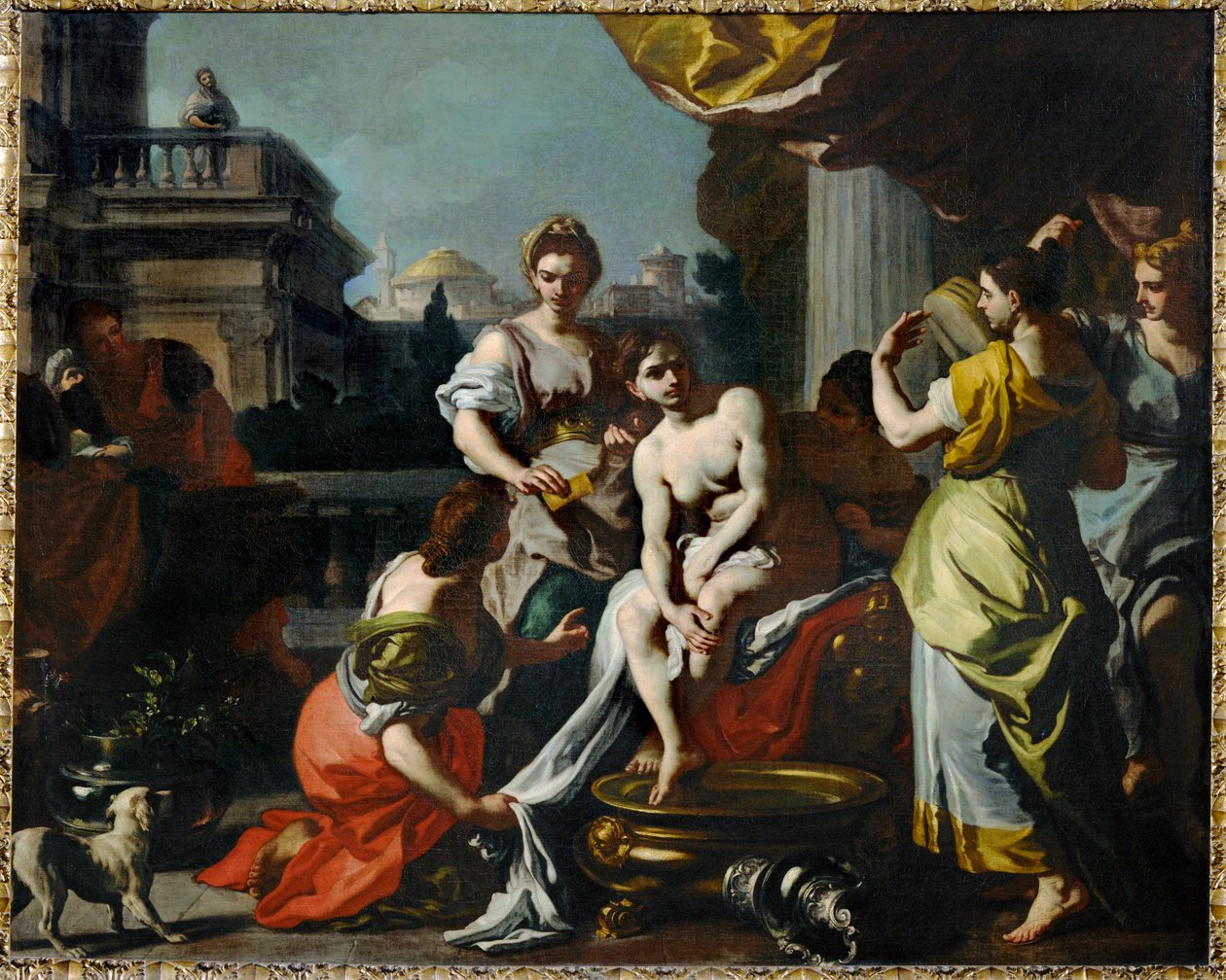 Bathseba in ihrem Bad von Francesco Solimena