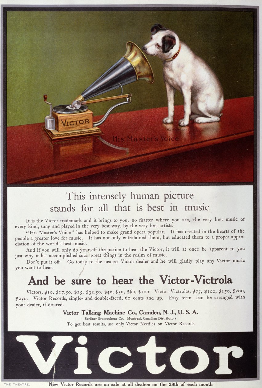 Werbung für Victor Grammophone, aus 
