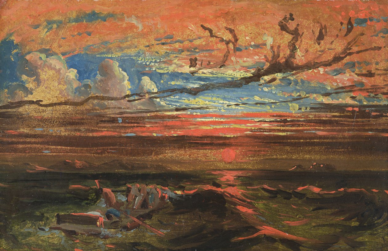 Sonnenuntergang auf See nach einem Sturm von Francis Danby