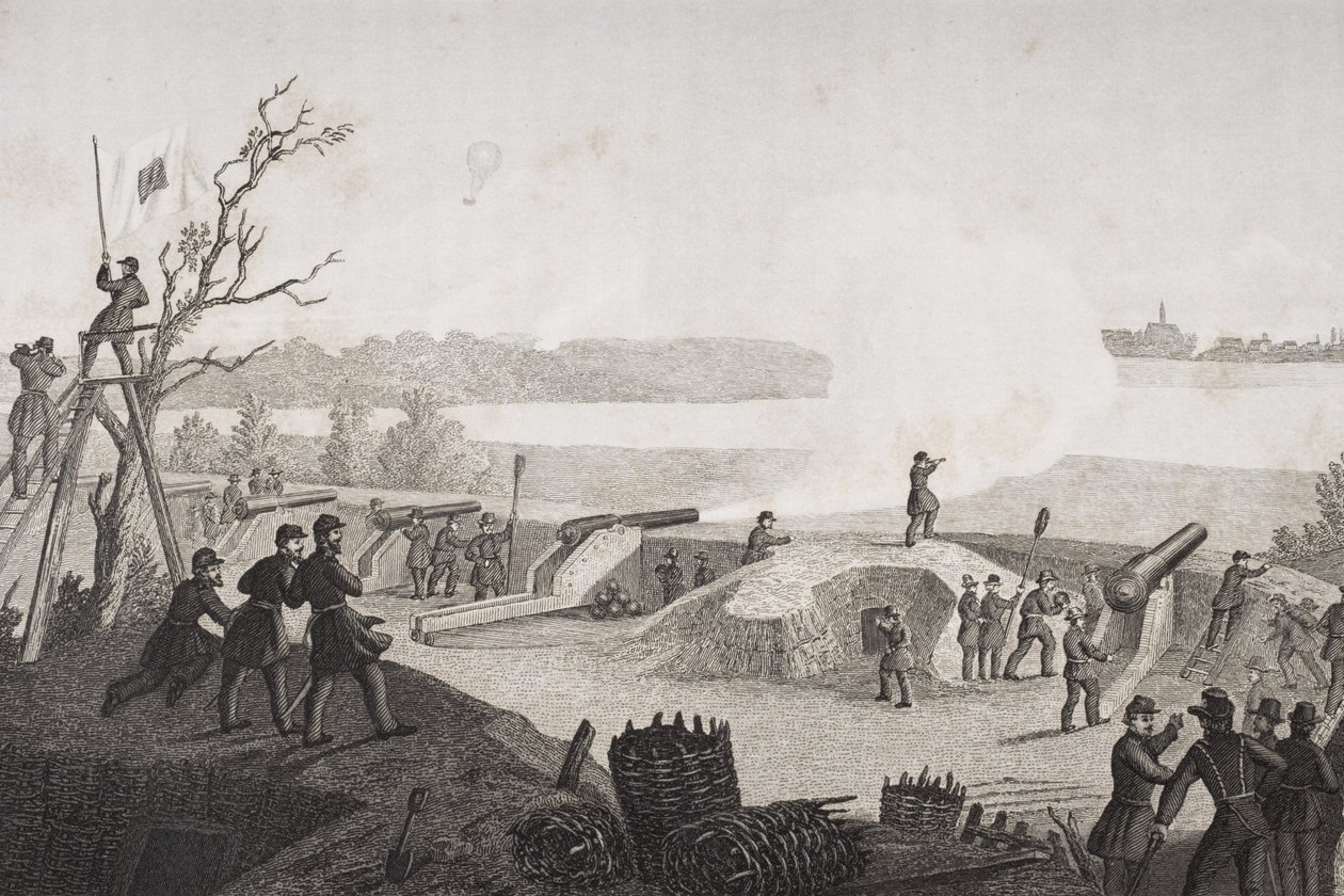 Die Belagerung von Yorktown, Virginia während des Amerikanischen Bürgerkriegs von Francis Schell