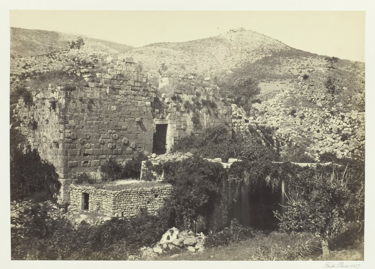 Banias, das antike Caesaria, Philippi, 1857 von Francis Frith