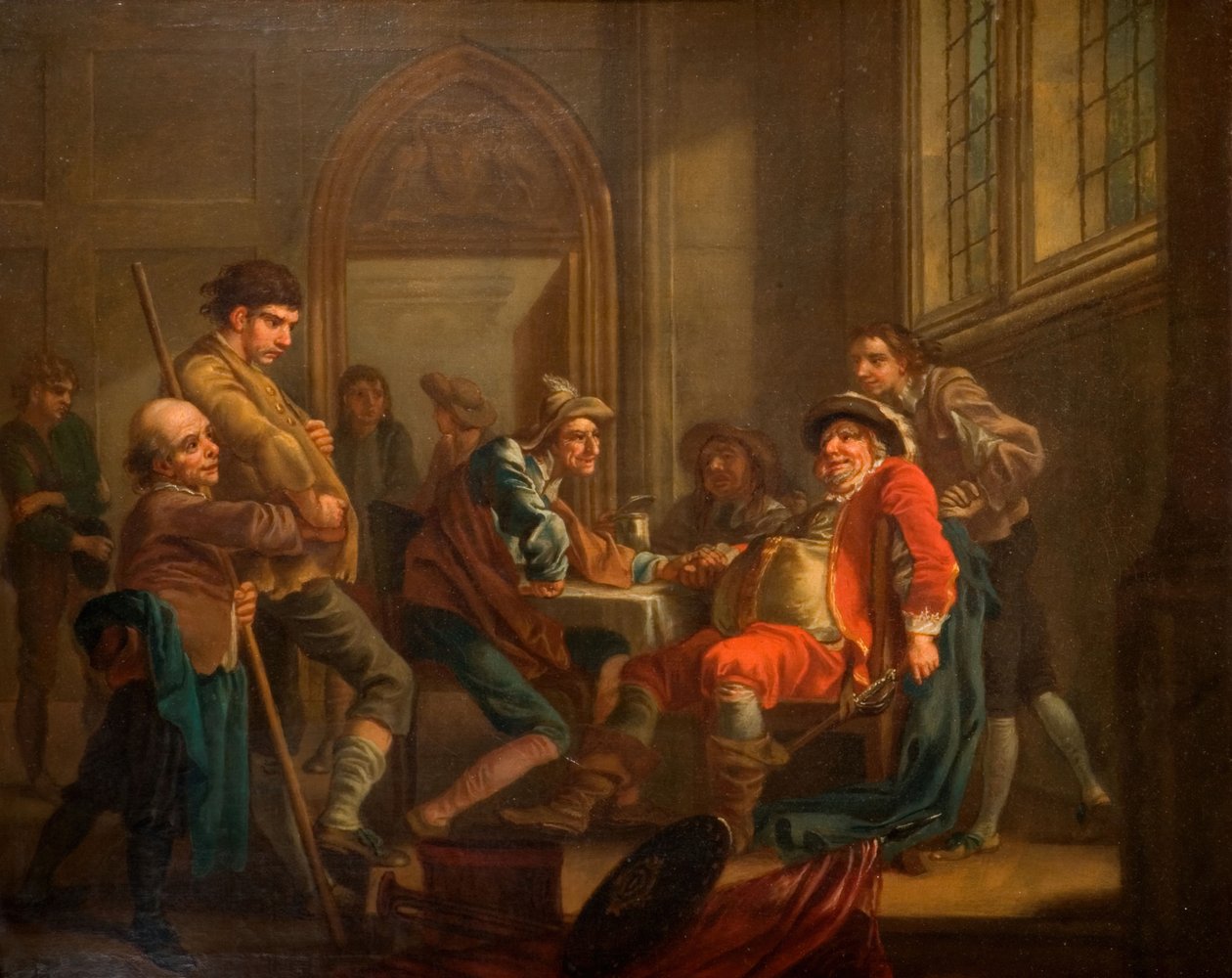 Sir John Falstaff rekrutiert Soldaten von Francis Hayman