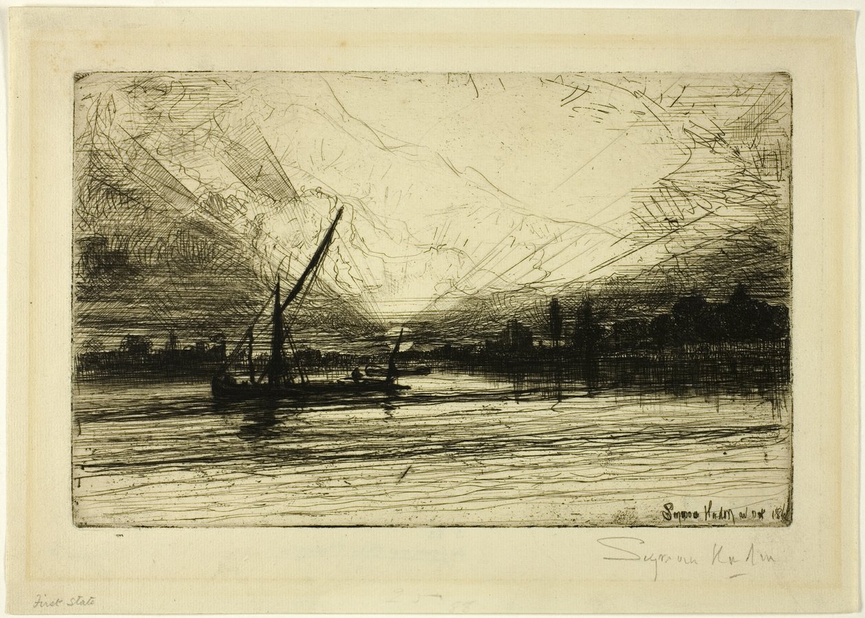 Sonnenuntergang an der Themse von Francis Seymour Haden