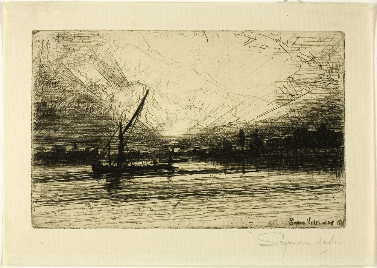 Sonnenuntergang an der Themse von Francis Seymour Haden