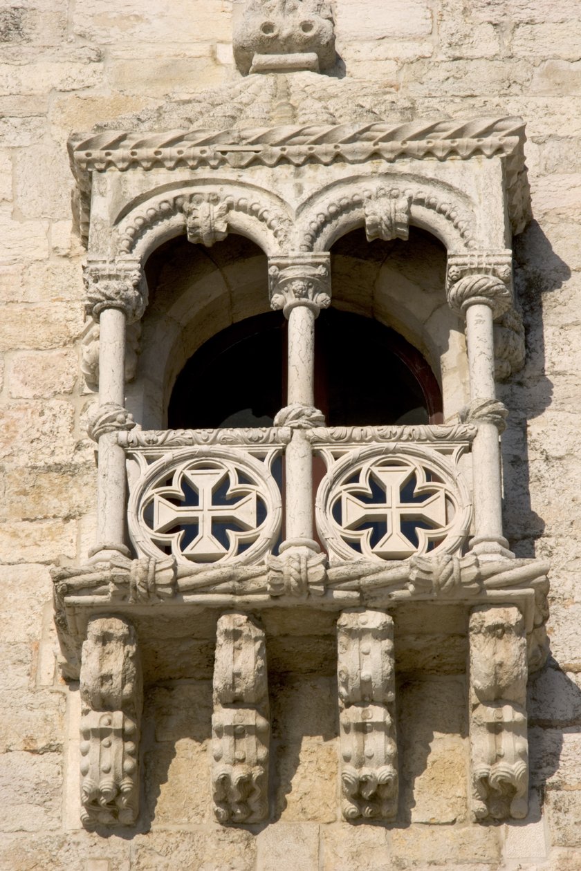 Ein Balkon auf dem Turm von Belem, erbaut ca. 1514 von Francisco de Arruda