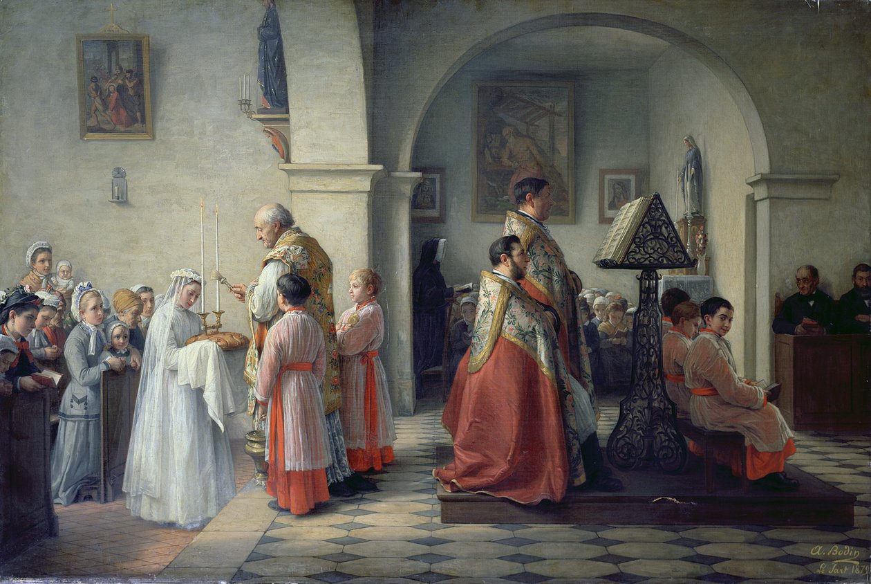 Das Brot segnen, 1879 von Francois Archange Joseph Bodin