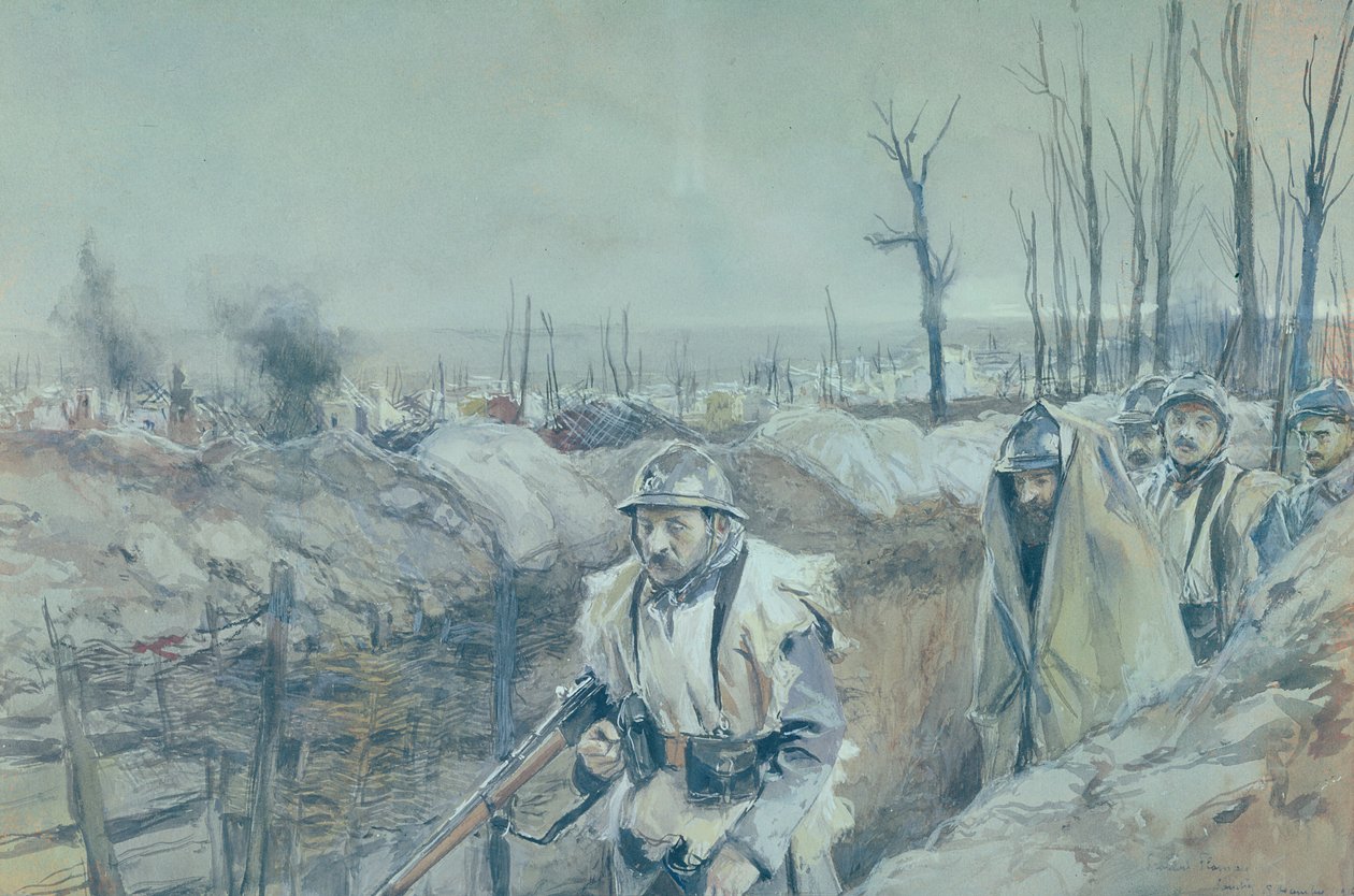 Ein Graben in Artois, 1915-16 von Francois Flameng