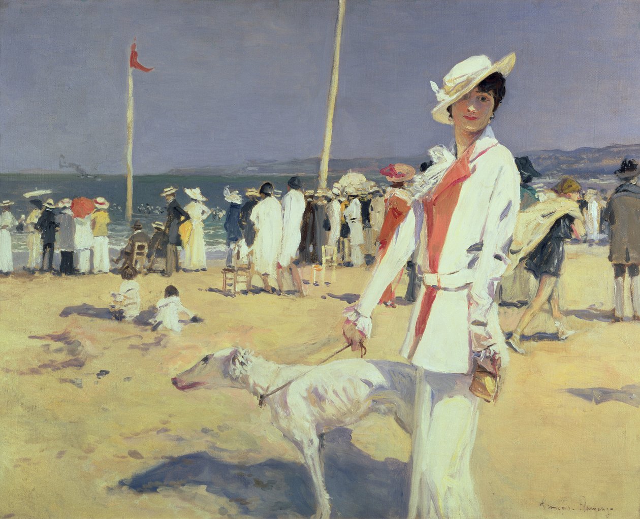 Frau am Meer (Elegante am Meeresufer) von Francois Flameng